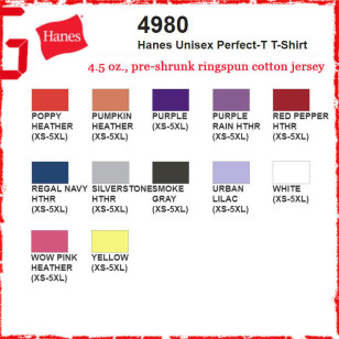 Hanes 4980 4.5 oz. Perfect-T Adult Men Fitted Jerey T Shirt (Special Order)